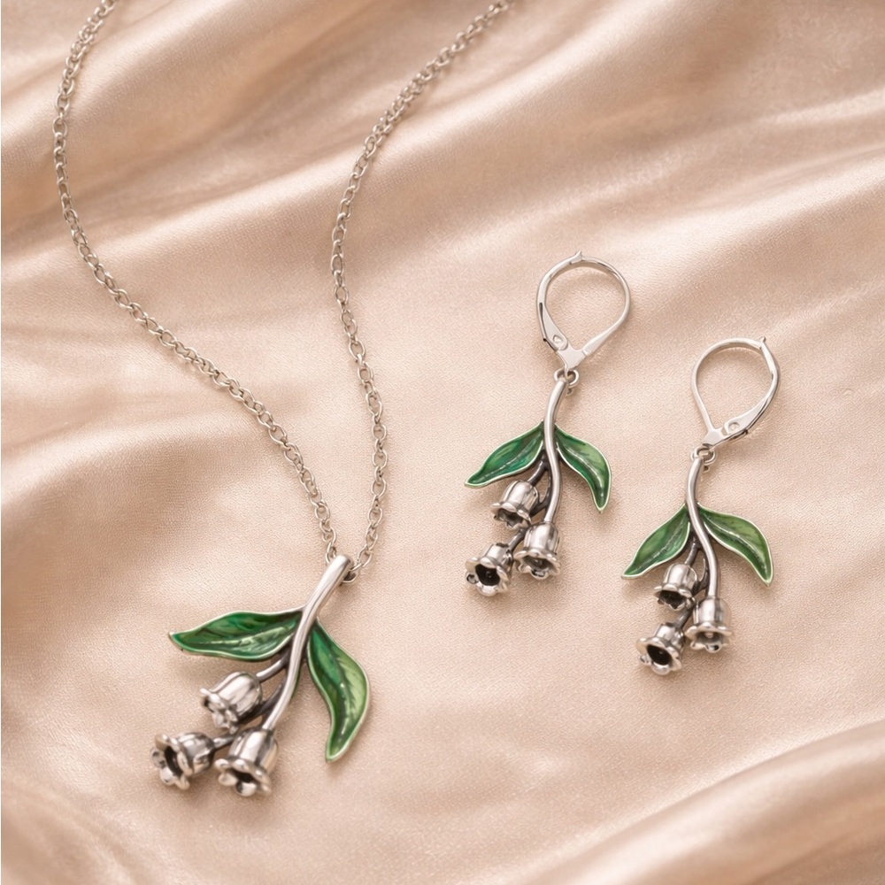 Lily of the Valley Silver Jewelry Set